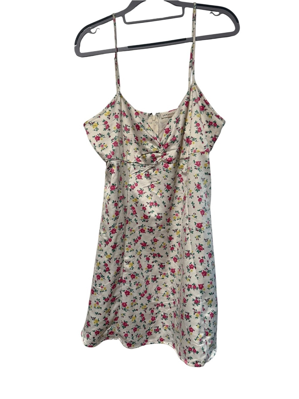 Aeropostale Cream Slip Dress with Pink and Yellow Floral Print